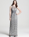 Geometric beading feels refreshingly modern on this Aidan Mattox gown, a study in chic minimalism.