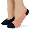 Ralph Lauren women's socks Striped Ghost Ped orange/navy 2pairs