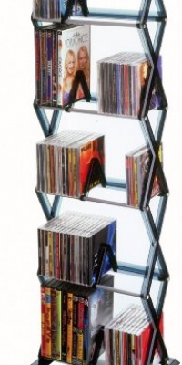 Atlantic 64835195 Mitsu 130 CD/90 DVD/BluRay/Games 5-Tier Media Rack Smoke Atlantic 64835195 Mitsu 130 CD/90 DVD/BluRay/Games 5-Tier Media Rack Smoke