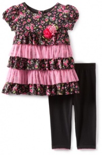 Sweet Heart Rose Baby-Girls Infant Tiered Floral Legging Set, Pink/Black, 24 Months Sweet Heart Rose Baby-Girls Infant Tiered Floral Legging Set, Pink/Black, 24 Months
