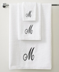 Utterly classic, this Initial Script wash towel gives your bathroom that personal touch it deserves in a completely elegant design. Features a beautifully embroidered script letter of your choice on a soft cotton ground. Utterly classic, this Initial Script wash towel gives your bathroom that personal touch it deserves in a completely elegant design. Features a beautifully embroidered script letter of your choice on a soft cotton ground.