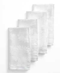 Ready for anything. Supplement your Dinner Party Medley table in a bag set with extra napkins featuring the classic white floral motif. Ready for anything. Supplement your Dinner Party Medley table in a bag set with extra napkins featuring the classic white floral motif.