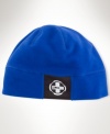 RLX's sporty signature accents the cuff of a cozy microfleece cap for stylish protection against dropping temperatures.