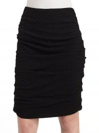 THE LOOKTextured designSide ruchingSide zipper with hook-and-eye closureTHE FITAbout 23 longTHE MATERIAL55% cotton/41% silk/4% spandexFully linedCARE & ORIGINDry cleanImportedModel shown is 5'9 (175cm) wearing US size 4. THE LOOKTextured designSide ruchingSide zipper with hook-and-eye closureTHE FITAbout 23 longTHE MATERIAL55% cotton/41% silk/4% spandexFully linedCARE & ORIGINDry cleanImportedModel shown is 5'9 (175cm) wearing US size 4.