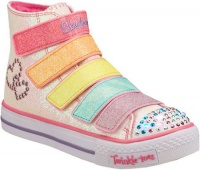 Skechers Infant/Toddler Girls' Twinkle Toes Shuffles 5 Alive,White/Multi,US 8 M Skechers Infant/Toddler Girls' Twinkle Toes Shuffles 5 Alive,White/Multi,US 8 M