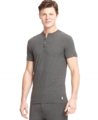 When it's time to kick back and relax, throw on this buttoned pajama shirt from Polo Ralph Lauren and get ready for all-day comfort. When it's time to kick back and relax, throw on this buttoned pajama shirt from Polo Ralph Lauren and get ready for all-day comfort.