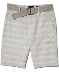 Featuring function and style! There's room for all your essentials in these slim-fit striped horts from American Rag. Featuring function and style! There's room for all your essentials in these slim-fit striped horts from American Rag.