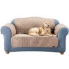 Sure Fit Pet Throw Quilted Sofa Slipcover, Taupe
