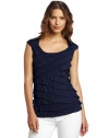 AGB Women's Ruffle Knit Diagonal Tier Top