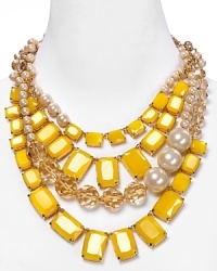 Make statement shine your signature with this bold bib necklace from kate spade new york. In a sunny shade, it adds a bright touch to a neutral neckline. Make statement shine your signature with this bold bib necklace from kate spade new york. In a sunny shade, it adds a bright touch to a neutral neckline.