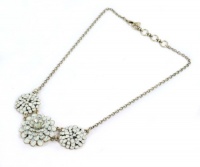 Lucky Brand Enamel Floral Collar Necklace Gold Tone Light Blue Lucky Brand Enamel Floral Collar Necklace Gold Tone Light Blue
