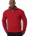 Polo Ralph Lauren Men's Cotton Fleece French-Rib Half Zip Shirt-Red-3 XL Tall