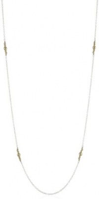 Mizuki Silver Chain and Gold Bead Station Necklace Mizuki Silver Chain and Gold Bead Station Necklace