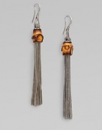 From the Bamboo Collection. This long, elegant chain link design is accented with beautiful bamboo beads. Sterling silverBambooLength, about 3½Hook backMade in Italy