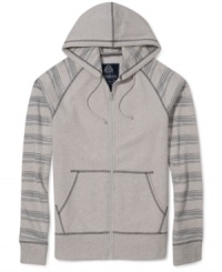 From stitching to stripes, subtle details add up to standout style in this American Rag zip-up hoodie. From stitching to stripes, subtle details add up to standout style in this American Rag zip-up hoodie.