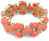 Anne Klein Socialite Gold-Tone Coral Colored Drama Crystal Accents Stretch Bracelet