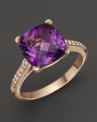 Lisa Nik 18K Rose Gold Amethyst and Diamond Ring Lisa Nik 18K Rose Gold Amethyst and Diamond Ring