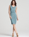 Gorgeous draping creates an ultra-flattering silhouette for this Anne Klein Jersey dress.