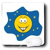 Dooni Designs Smiley Face Designs - GIrl Yellow Smiley Face With Flower in Hair - Mouse Pads Dooni Designs Smiley Face Designs - GIrl Yellow Smiley Face With Flower in Hair - Mouse Pads