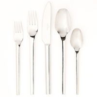 This clean, modern flatware boasts a sleek silhouette that complements all dinnerware styles. This clean, modern flatware boasts a sleek silhouette that complements all dinnerware styles.