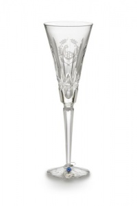 Waterford Crystal 6th Edition 12 Days of Christmas Champagne Flute, Six Geese-a-Laying Waterford Crystal 6th Edition 12 Days of Christmas Champagne Flute, Six Geese-a-Laying