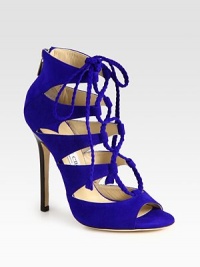 Sultry suede cut-out design with a lace-up front and exposed back zipper. Self-covered heel, 5 (125mm)Suede upperLeather lining and solePadded insoleMade in ItalyOUR FIT MODEL RECOMMENDS ordering one size up as this style runs small. Sultry suede cut-out design with a lace-up front and exposed back zipper. Self-covered heel, 5 (125mm)Suede upperLeather lining and solePadded insoleMade in ItalyOUR FIT MODEL RECOMMENDS ordering one size up as this style runs small.