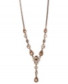 Rosy and refreshing. Silk glass stones make Givenchy's rose-gold tone mixed metal necklace a glistening creation needed to complete your collection. Approximate length: 16 inches. Approximate drop: 2-5/8 inches.