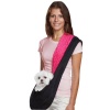East Side Collection Polyester Reversible Sling Dog Carrier, Black and Pink