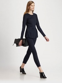Ultra-stretchy trousers in a cropped silhouette with equestrian-inspired stitching and zippered cuffs. Tab closureZip flySlash pocketsZippered cuffsSingle back besom pocketRise, about 9Inseam, about 2672% viscose/23% polyamide/5% elastaneDry cleanImported of Italian fabricModel shown is 5'10 (177cm) wearing US size 2. Ultra-stretchy trousers in a cropped silhouette with equestrian-inspired stitching and zippered cuffs. Tab closureZip flySlash pocketsZippered cuffsSingle back besom pocketRise, about 9Inseam, about 2672% viscose/23% polyamide/5% elastaneDry cleanImported of Italian fabricModel shown is 5'10 (177cm) wearing US size 2.