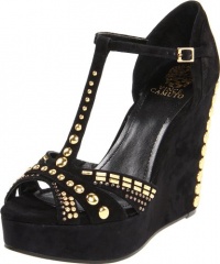 Vince Camuto Women's Simonas Wedge Sandal,Black/Karat Gold/True Sue/Cow Crackle,8 M US Vince Camuto Women's Simonas Wedge Sandal,Black/Karat Gold/True Sue/Cow Crackle,8 M US