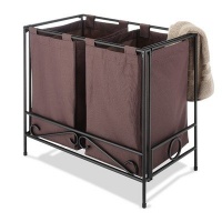 Whitmor 6205-3909-JAVA-BB Wrought Iron Folding Double Hamper Whitmor 6205-3909-JAVA-BB Wrought Iron Folding Double Hamper