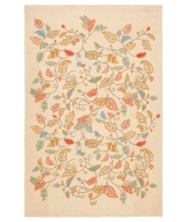 Natural whimsy. Perfectly graceful leaves upon scrolling vines make a mark of elegance upon rich woven pile. Hand tufted in India of long wool fibers, this luxurious area rug from Martha Stewart rugs presents unparalleled comfort and style underfoot. Natural whimsy. Perfectly graceful leaves upon scrolling vines make a mark of elegance upon rich woven pile. Hand tufted in India of long wool fibers, this luxurious area rug from Martha Stewart rugs presents unparalleled comfort and style underfoot.
