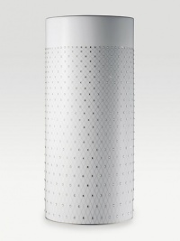 With a regal bearing, this elegant and modern design of fine bone china is adorned with a trellis pattern of platinum and sparkles with over 2200 hand-set Swarovski crystals.Bone chinaCrystals17H X 10W X 7.5DHand washImported With a regal bearing, this elegant and modern design of fine bone china is adorned with a trellis pattern of platinum and sparkles with over 2200 hand-set Swarovski crystals.Bone chinaCrystals17H X 10W X 7.5DHand washImported