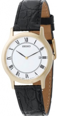 Seiko Men's SKP330 Dress Black Leather Strap Watch Seiko Men's SKP330 Dress Black Leather Strap Watch