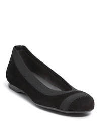 Suede and elastic create a modern take on the classic ballet flat. A little flex makes them all-day comfortable. By Stuart Weitzman. Suede and elastic create a modern take on the classic ballet flat. A little flex makes them all-day comfortable. By Stuart Weitzman.