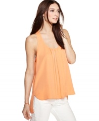 An asymmetrical hi-lo hem ups the edge on this RACHEL Rachel Roy tank -- perfect over the season's skinny jeans! An asymmetrical hi-lo hem ups the edge on this RACHEL Rachel Roy tank -- perfect over the season's skinny jeans!