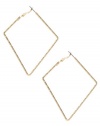 GUESS Gold-Tone Shaped Text Hoop Earrings