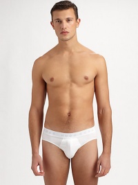 The classic brief profile in a smaller fit with the softest feel imaginable. Pack of 3 (includes white, black, grey) Logo waistband 95% cotton/5% spandex Machine wash Imported The classic brief profile in a smaller fit with the softest feel imaginable. Pack of 3 (includes white, black, grey) Logo waistband 95% cotton/5% spandex Machine wash Imported
