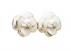 Elegant White Camellia Stud Earrings
