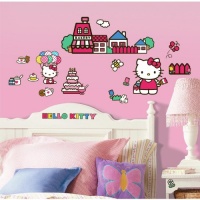 ROOMMATES RMK1678SCS Hello Kitty The World of Hello Kitty Peel and Stick Wall Decals ROOMMATES RMK1678SCS Hello Kitty The World of Hello Kitty Peel and Stick Wall Decals