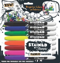 Stained by Sharpie Brush Tip Fabric Markers, 8 Colored Markers (1779005) Stained by Sharpie Brush Tip Fabric Markers, 8 Colored Markers (1779005)