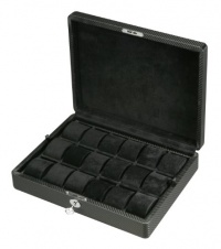 Diplomat 31-445 Carbon Fiber Eighteen Watch Case with Black Suede Interior Watch Case Diplomat 31-445 Carbon Fiber Eighteen Watch Case with Black Suede Interior Watch Case