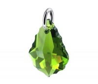 Sterling Silver Baroque Shape Multi faceted Olivine Crystal Drop 25mm x 12mm Pendant Made with Swarovski Elements Sterling Silver Baroque Shape Multi faceted Olivine Crystal Drop 25mm x 12mm Pendant Made with Swarovski Elements