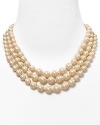 This gorgeous triple strand of pearls comes extra long and layered. Wear this Carolee necklace for a simple shot of sophistication.