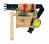 Custom Leathercraft IP489X Suede Nail and Tool Bag with Poly Web Belt, 3-Pocket Custom Leathercraft IP489X Suede Nail and Tool Bag with Poly Web Belt, 3-Pocket