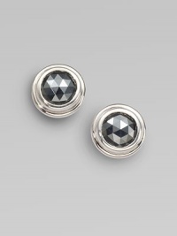 From the Bedeg Collection. This simply chic design features a lovely faceted hematite stone set in sleek sterling silver. HematiteSterling silverSize, about ½Post backImported 
