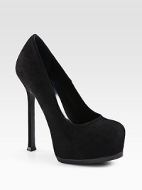 A hidden platform and towering heel elevate this ultra-soft suede pump. Self-covered heel, 5¾ (145mm)Hidden platform, 1½ (40mm)Compares to a 4¼ heel (110mm)Suede upperLeather lining and solePadded insoleMade in Italy A hidden platform and towering heel elevate this ultra-soft suede pump. Self-covered heel, 5¾ (145mm)Hidden platform, 1½ (40mm)Compares to a 4¼ heel (110mm)Suede upperLeather lining and solePadded insoleMade in Italy