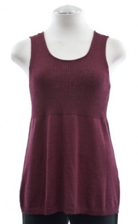 Eileen Fisher Cranberry Ribbed Release Scoop Neck Tank Shell X-Small Eileen Fisher Cranberry Ribbed Release Scoop Neck Tank Shell X-Small