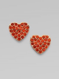 A sweet design with brilliantly bold rhinestones. Rose goldtone brassGlass stonesSize, about ¼Post backImported A sweet design with brilliantly bold rhinestones. Rose goldtone brassGlass stonesSize, about ¼Post backImported