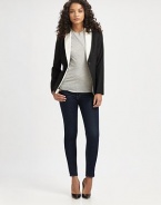 The classic single-breasted blazer, updated in a dynamic two-tone palette with sleek, feminine tailoring.Foldover lapelsDefined shouldersSingle-button closureFlap pockets at hipBack ventAbout 26 from shoulder to hem48% polyester/48% viscose/4% elastaneDry cleanImportedModel shown is 5'10 (177cm) wearing US size 4.